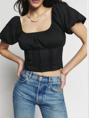 Reformation Alayna Linen Top New With Tags Size 8